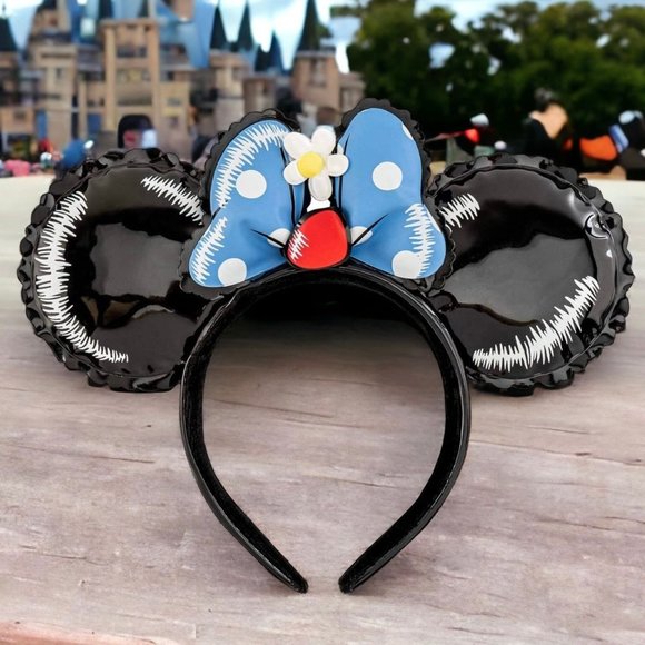 Loungefly Disney Minnie Mouse Balloon Ears With Blue Bow Headband - Picture 1 of 7